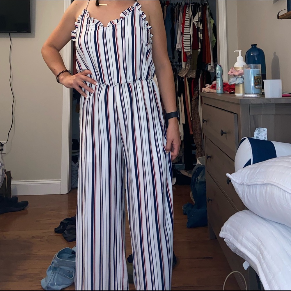 Brand new - red white & blue jump suit